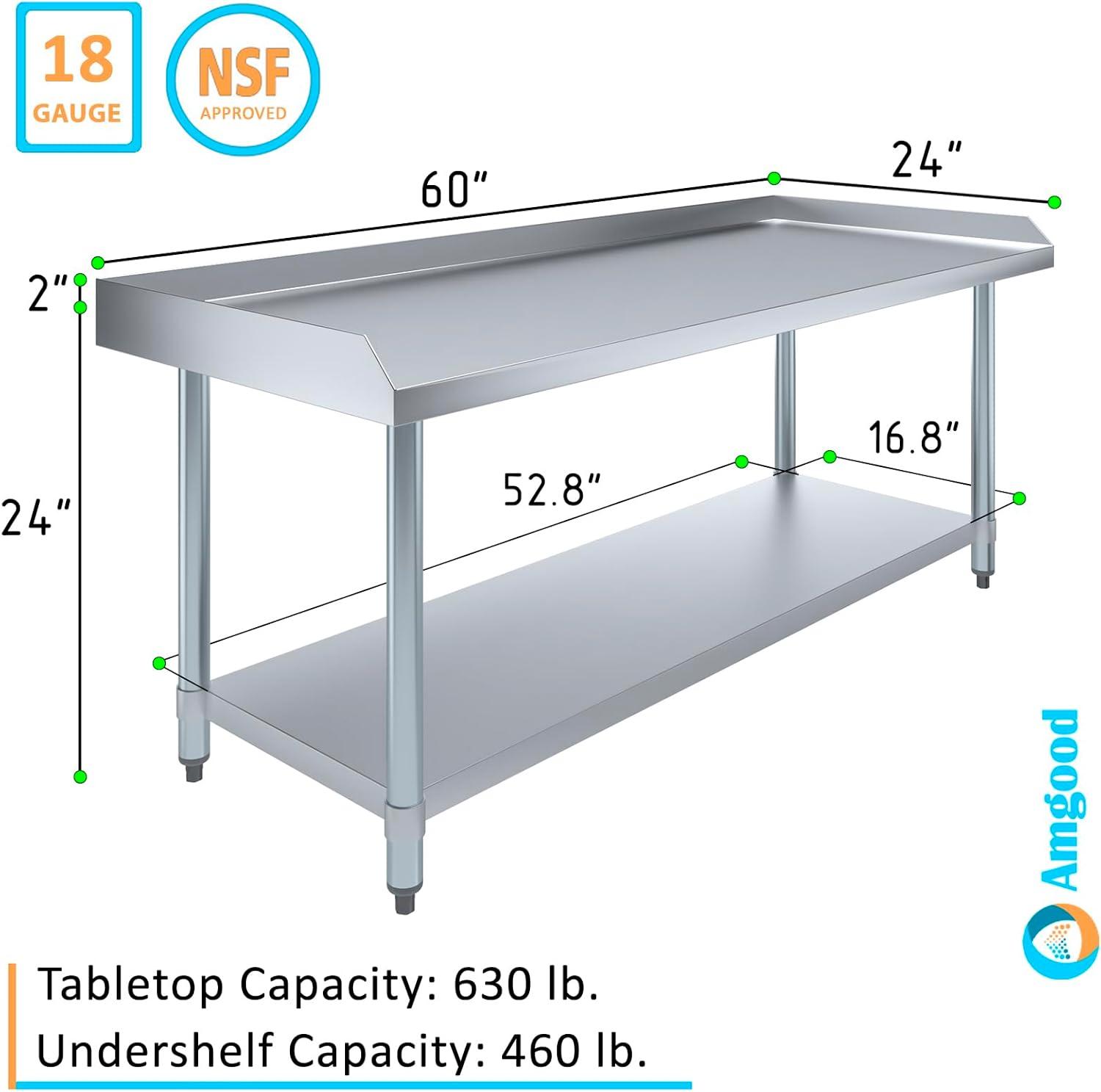 Stainless Steel Equipment Stand - Heavy Duty, Commercial Grade, with Undershelf, NSF Certified