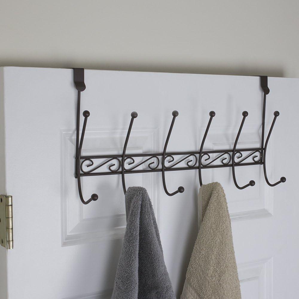 Bronze Heavy Duty Over-the-Door 6 Hook Rack