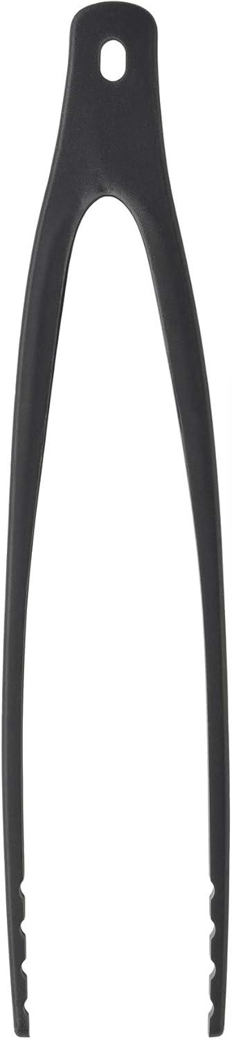 Matte Black Silicone Kitchen Tongs with Acacia Wood Handle