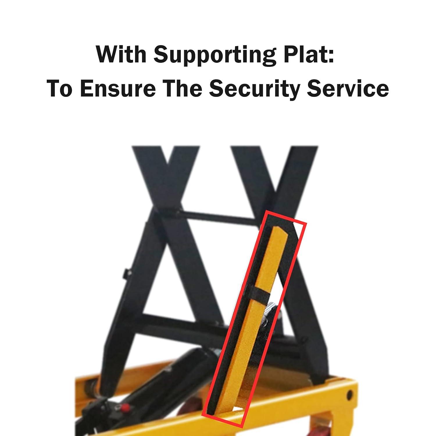 APOLLOLIFT 330lb Scissor Lift Table Cart Hydraulic Hand  Lift Table W/ 43.3" Lift Double Scissor Steel