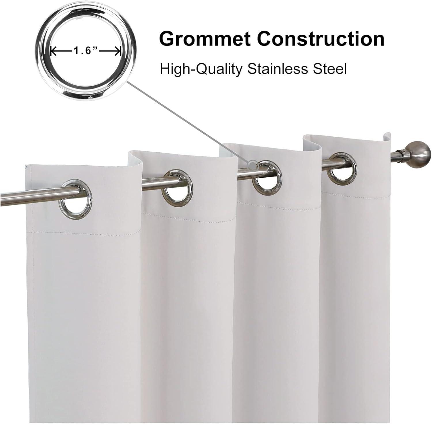 CUCRAF Grayish White Blackout Curtains 84 inch Length,Thermal Insulated Room Darkening Window Curtains for Bedroom,Light Blocking Drapes for Living Room,Set of 2 Panels, 52 x 84 Inch