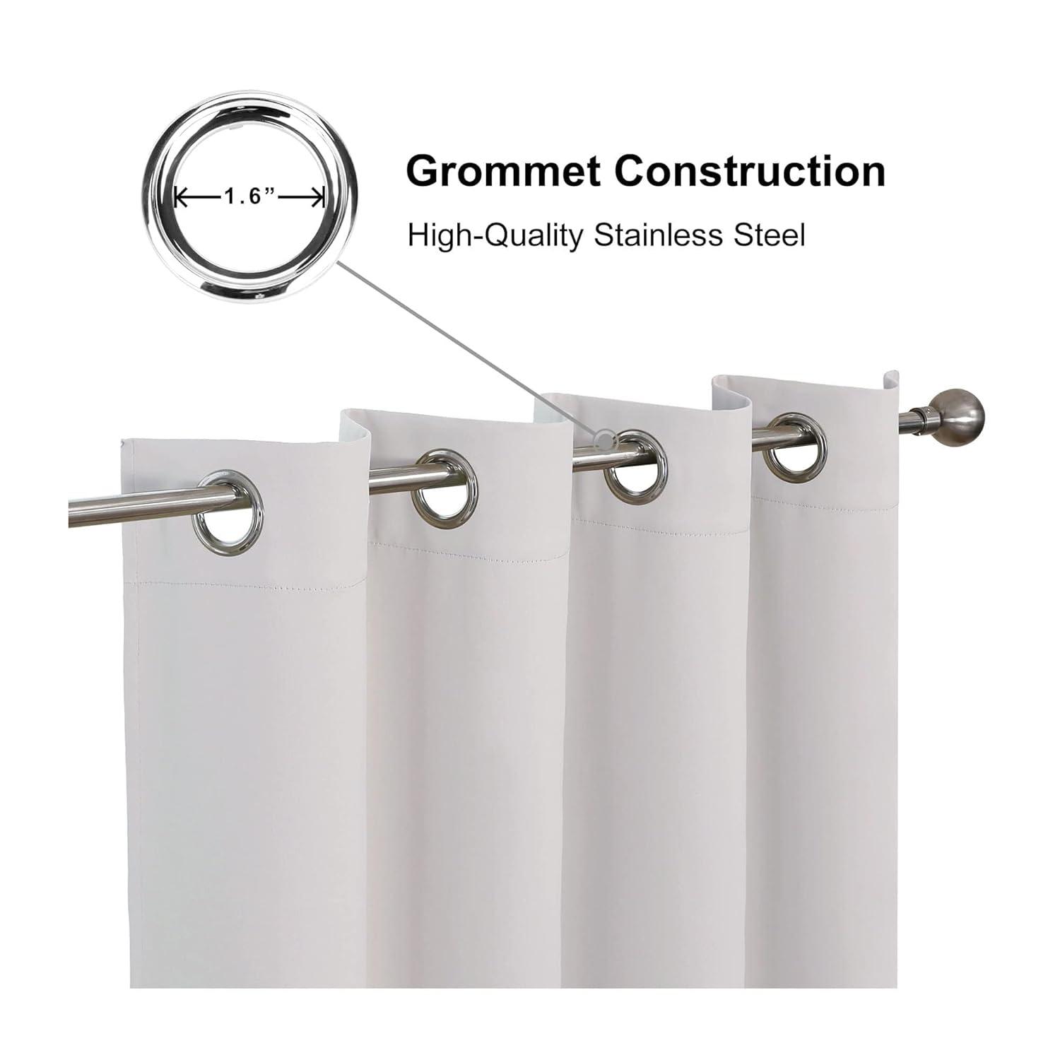 CUCRAF Grayish White Blackout Curtains 84 inch Length,Thermal Insulated Room Darkening Window Curtains for Bedroom,Light Blocking Drapes for Living Room,Set of 2 Panels, 52 x 84 Inch