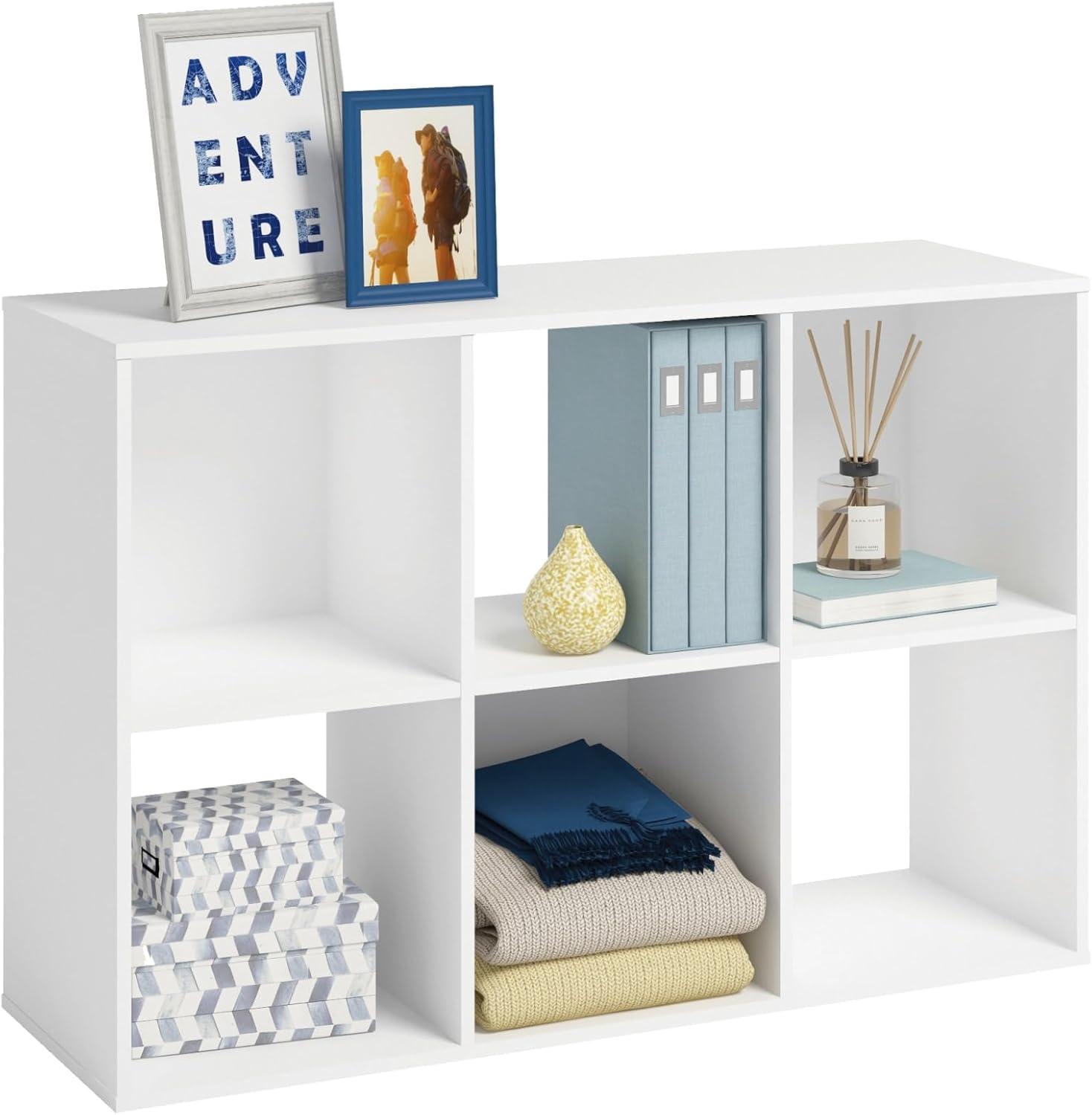 Solutions by Sauder 6-Cube Organizer Storage Cubby Unit in White, White Finish