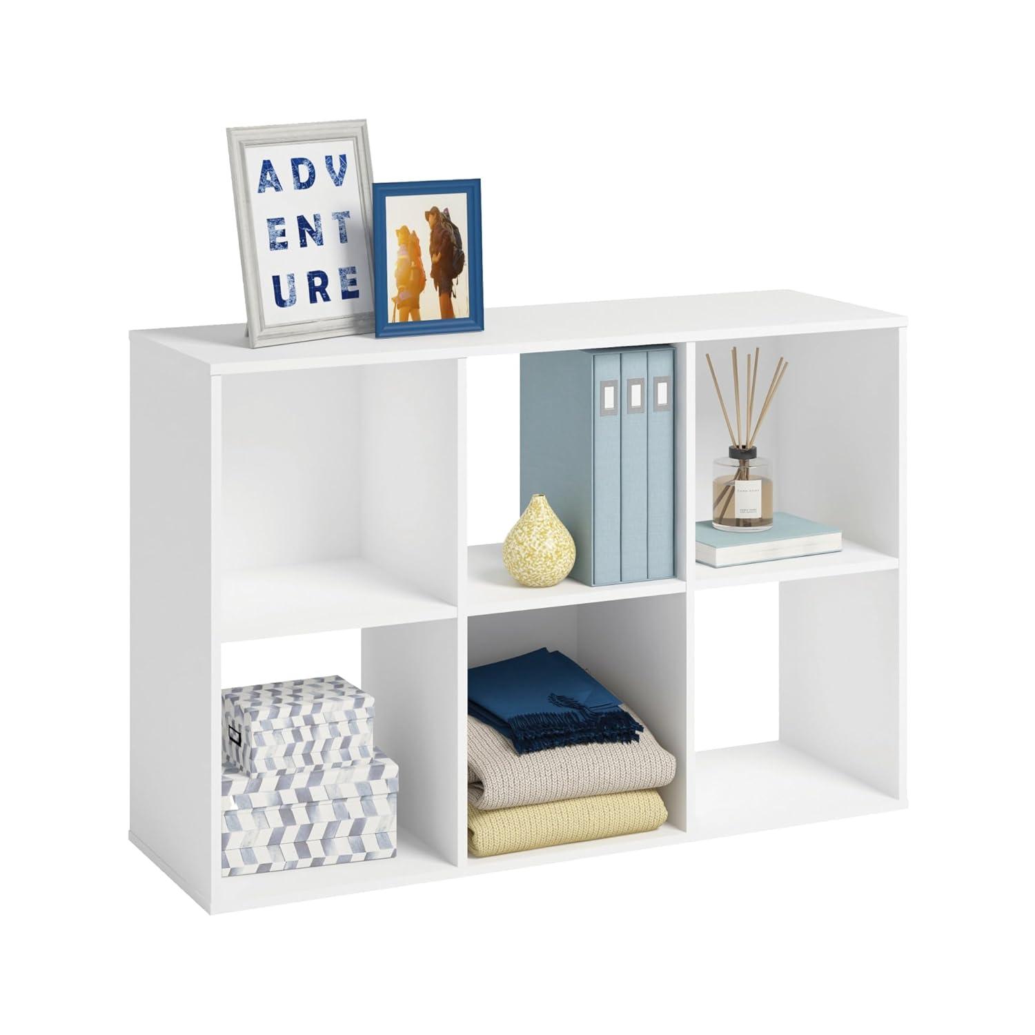 Solutions by Sauder 6-Cube Organizer Storage Cubby Unit in White, White Finish