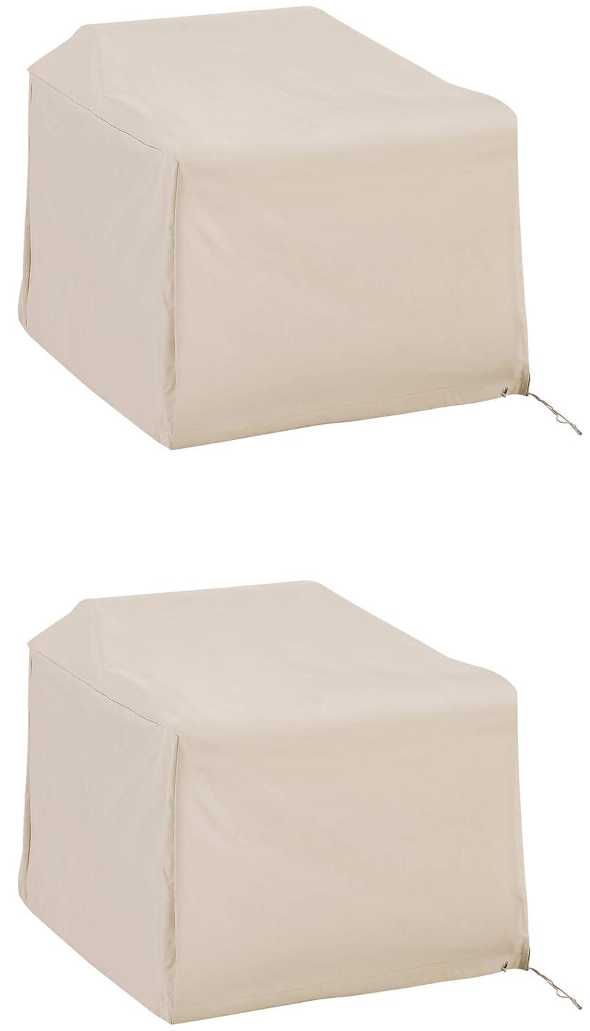 Crosley 2pc Furniture Cover Set, Two Chairs, Tan: Heavy Gauge Vinyl, Weather-Resistant, Reinforced
