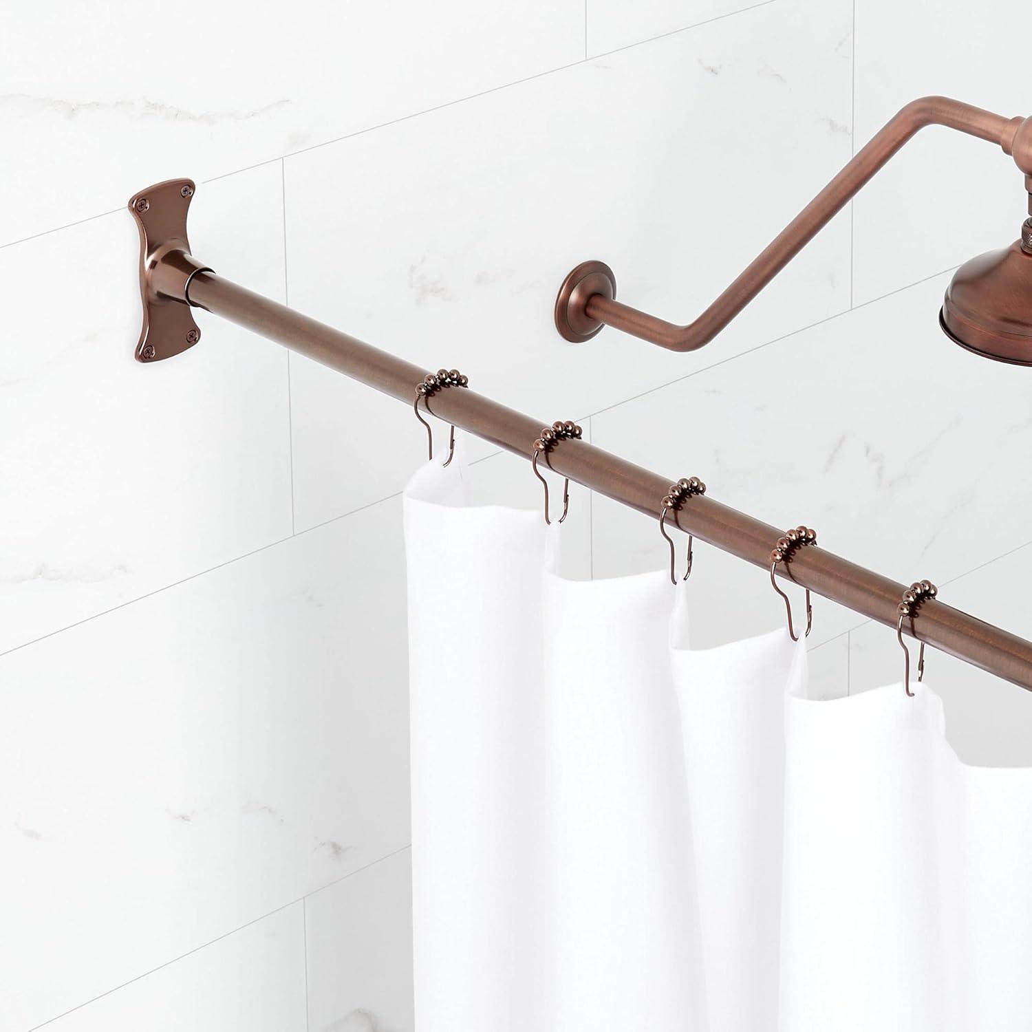 60" Brass Straight Shower Curtain Rod