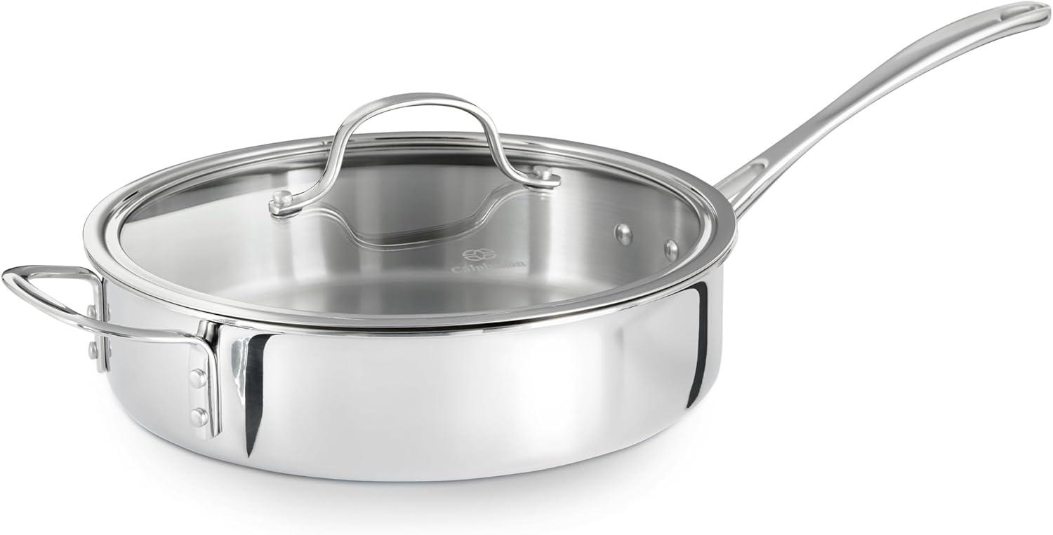 Tri-Ply Stainless Steel 3-Quart Non-Stick Saute Pan