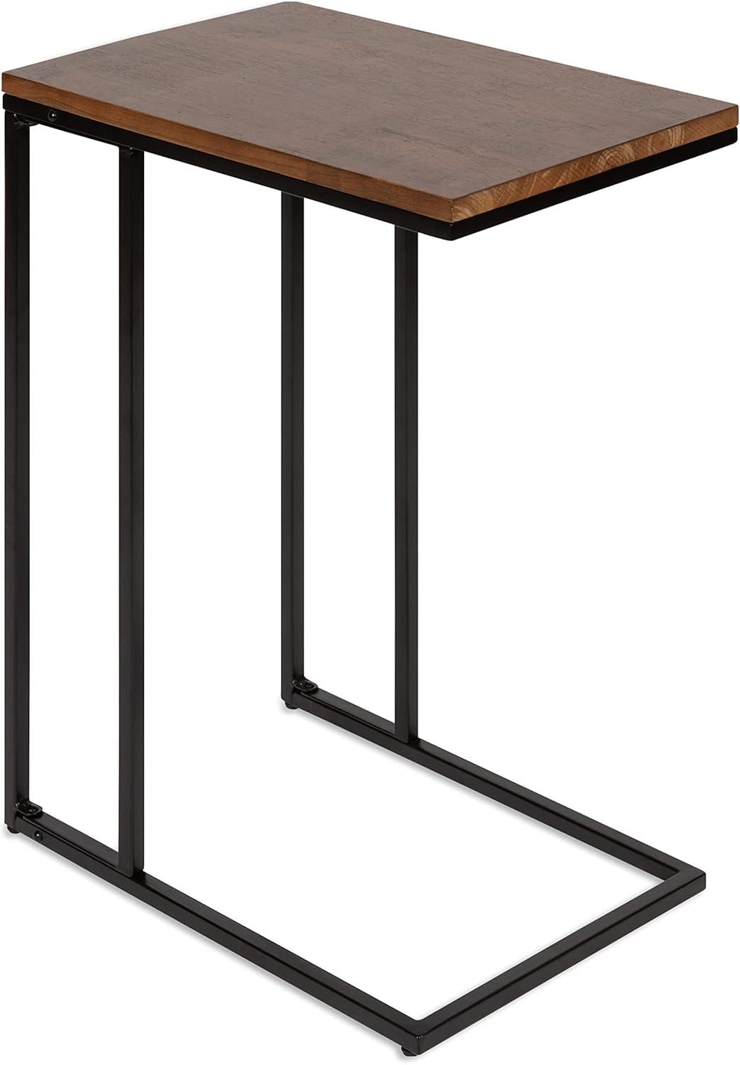 Kate and Laurel Lockridge Rectangle Wood C Table, 19x12x27, Walnut Brown