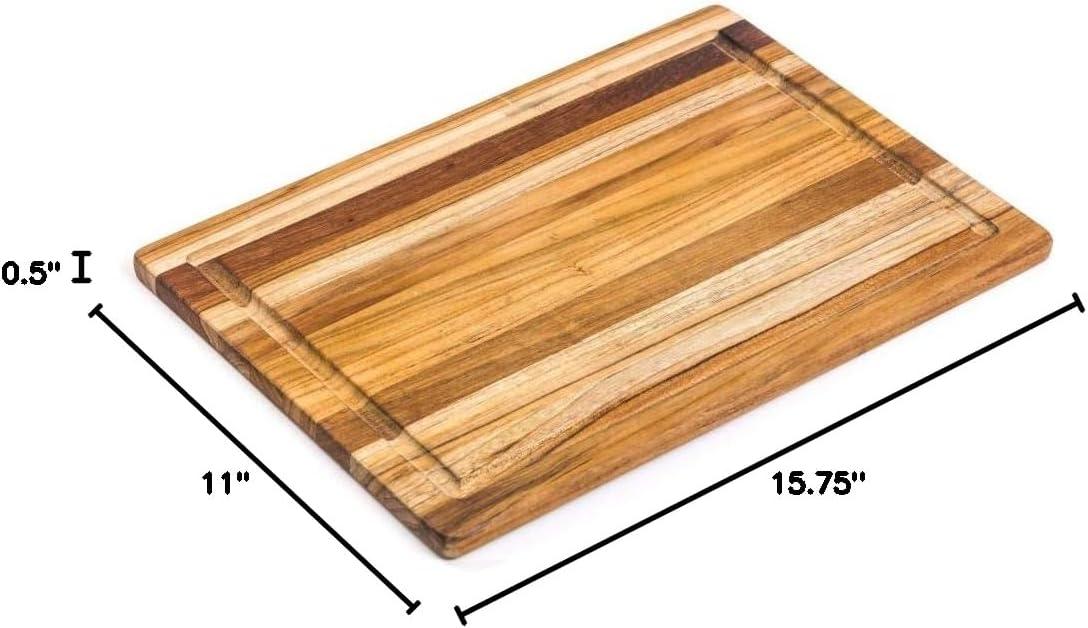 Teak Rectangular Cutting Board with Juice Groove