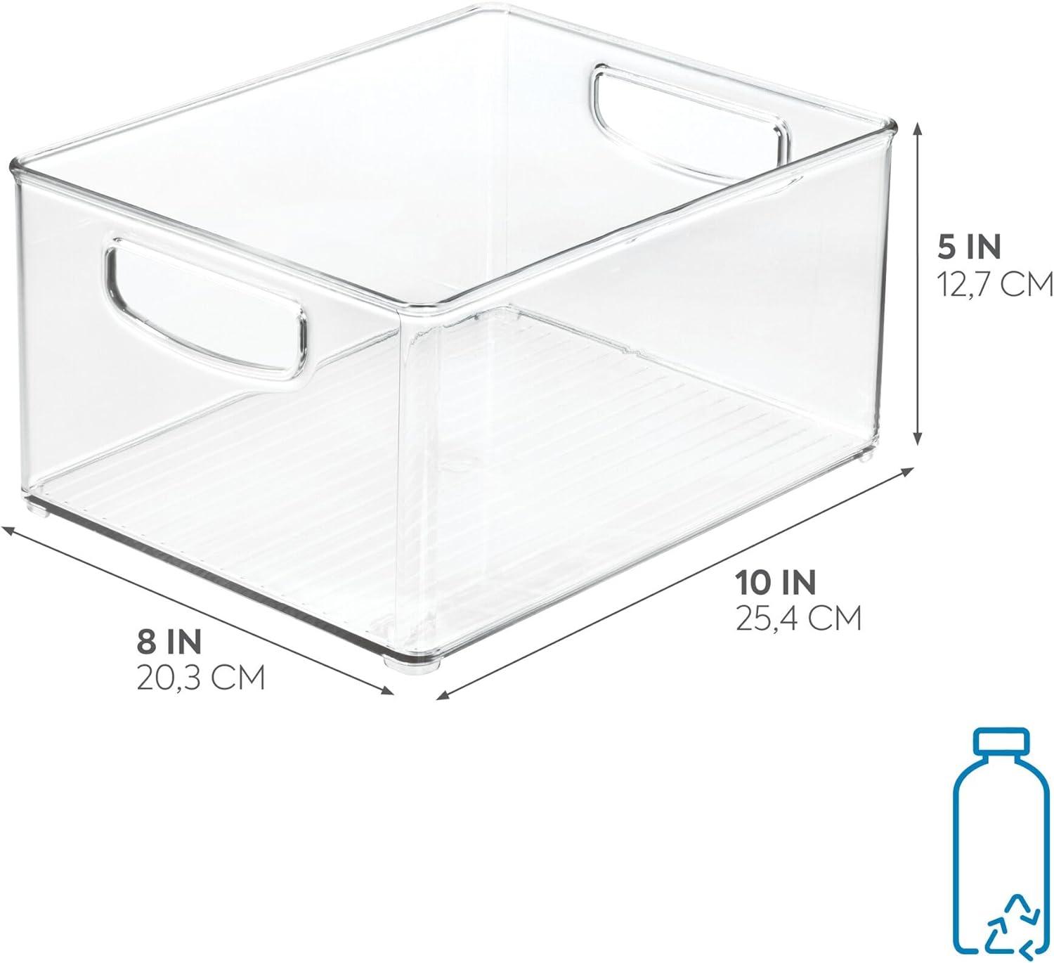 Linus Plastic Storage Organizer Bin with Handle