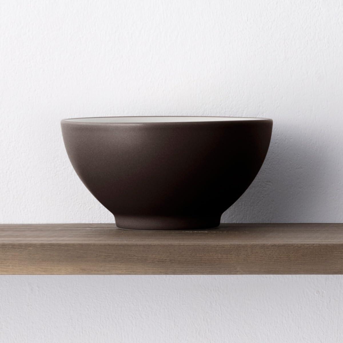 Matte Brown Ceramic Rice Bowls Set of Four