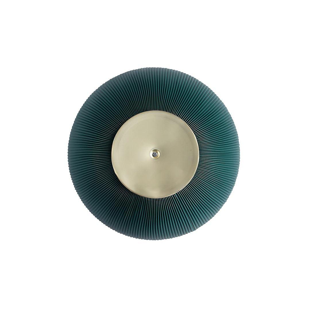 Manhattan Comfort 2pc Anderson Leatherette Upholstered Coffee Table and End Table with Metal Top Set Green: Gold Finish, No Assembly Required