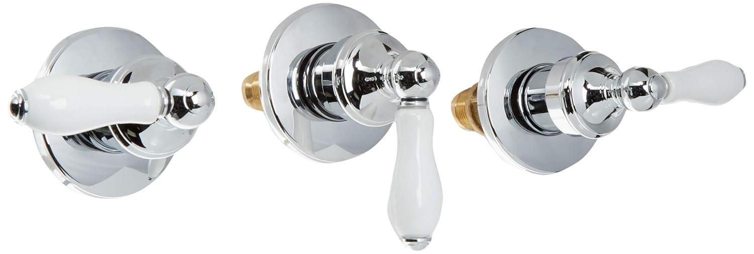Polished Chrome and Porcelain Lever Shower Handle Kit