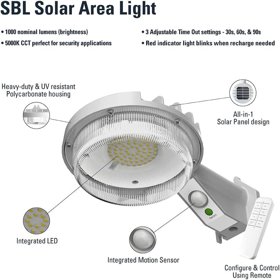 Halo Motion-Sensing Solar Powered LED Gray Area Light