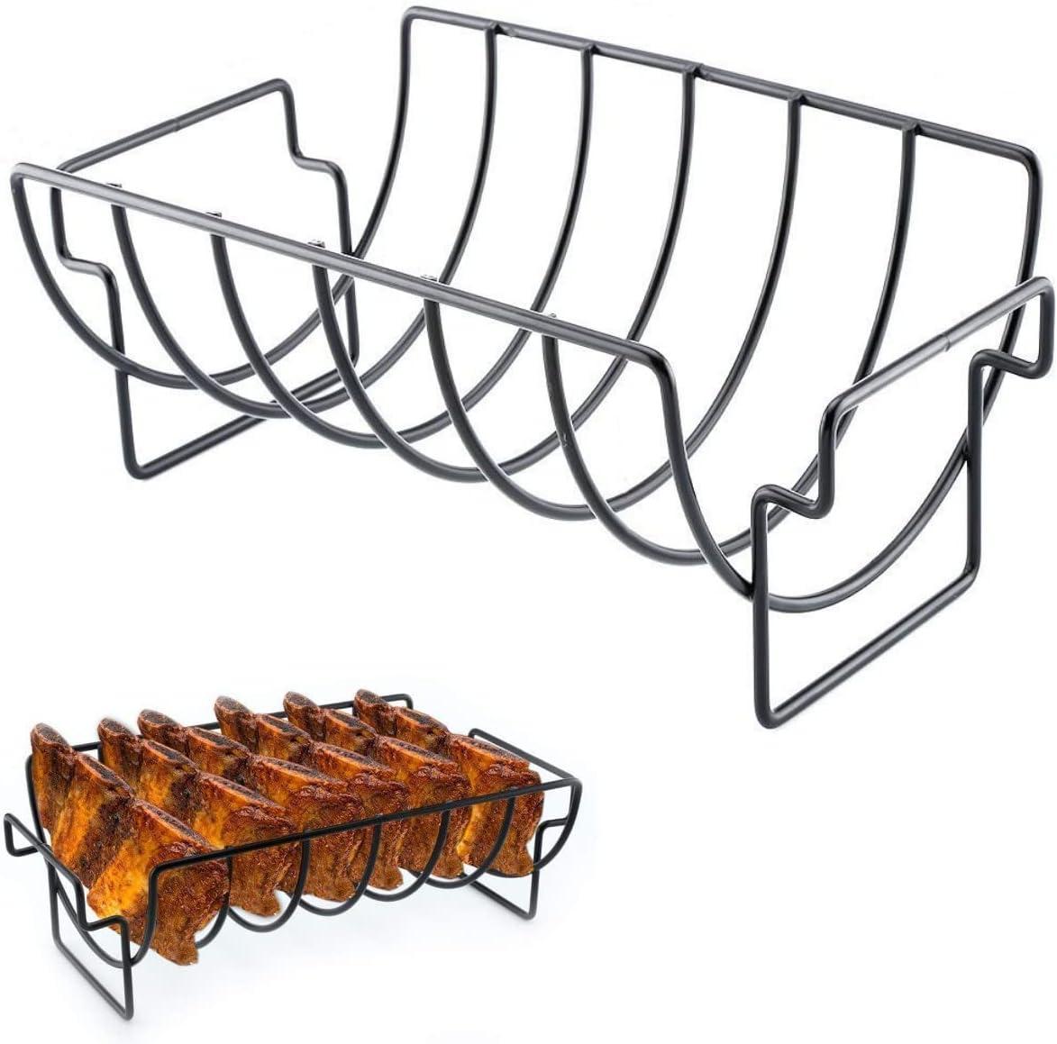 Black Non-Stick Dual Purpose Rib and Roast Rack