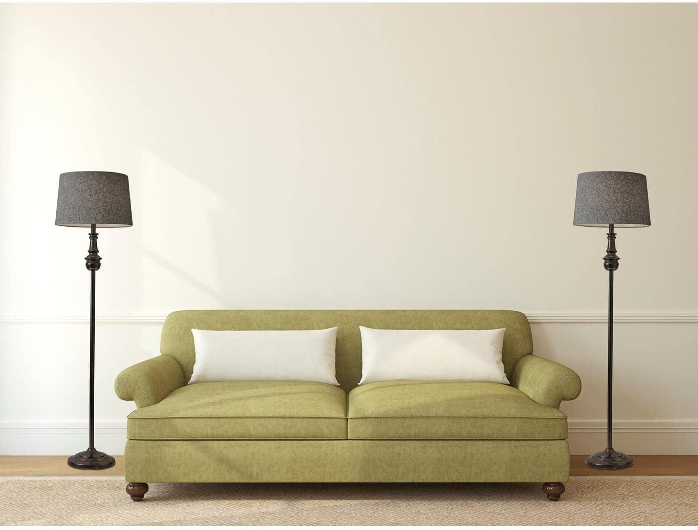 60" 3-way Charles Floor Lamp Black - Adesso: Modern Standing Light for Living Room, ETL Listed, Acrylic Shade