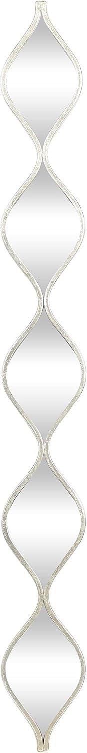 Silver Slim Stacked Chain Geometric Wall Mirror 7" x 58"