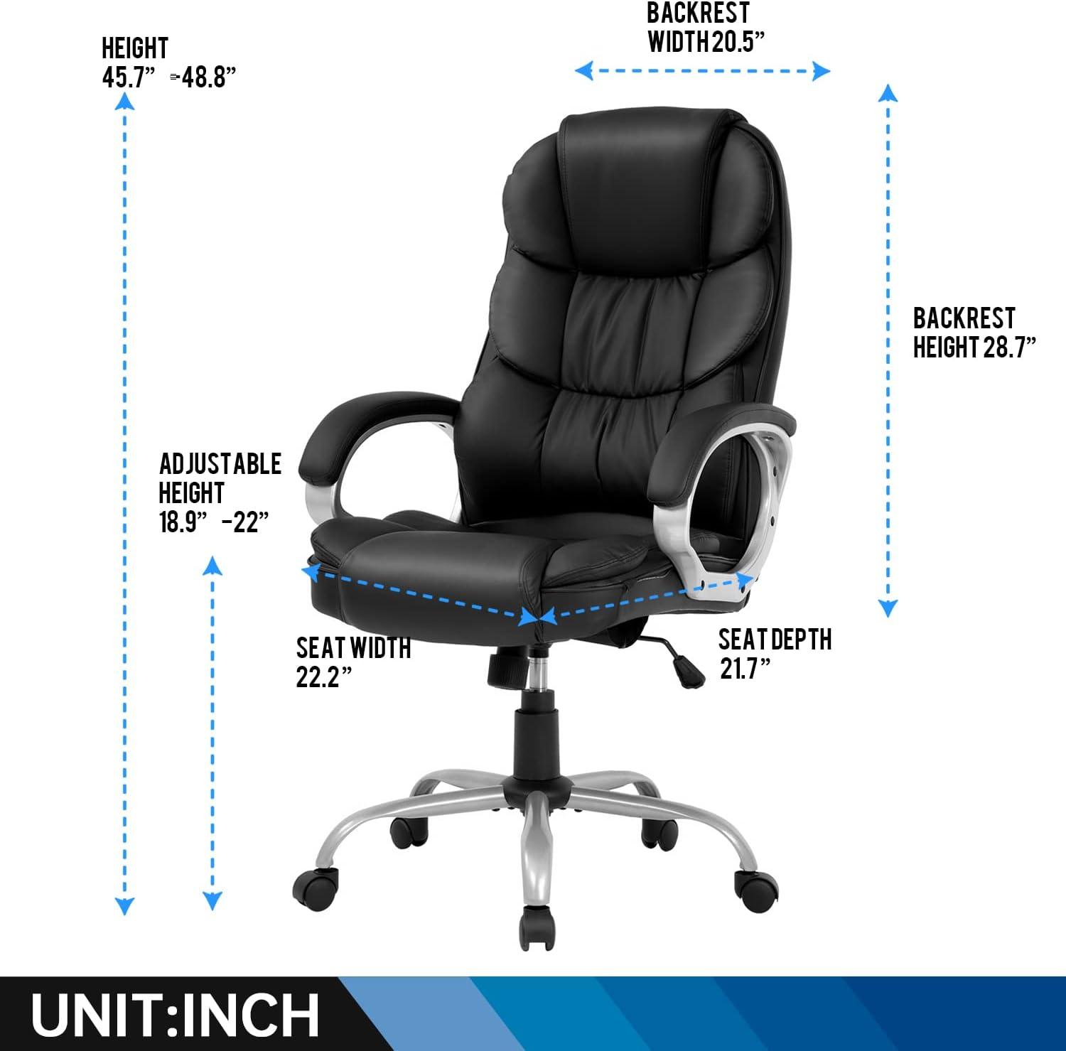 Black High Back Leather Executive Swivel Office Chair