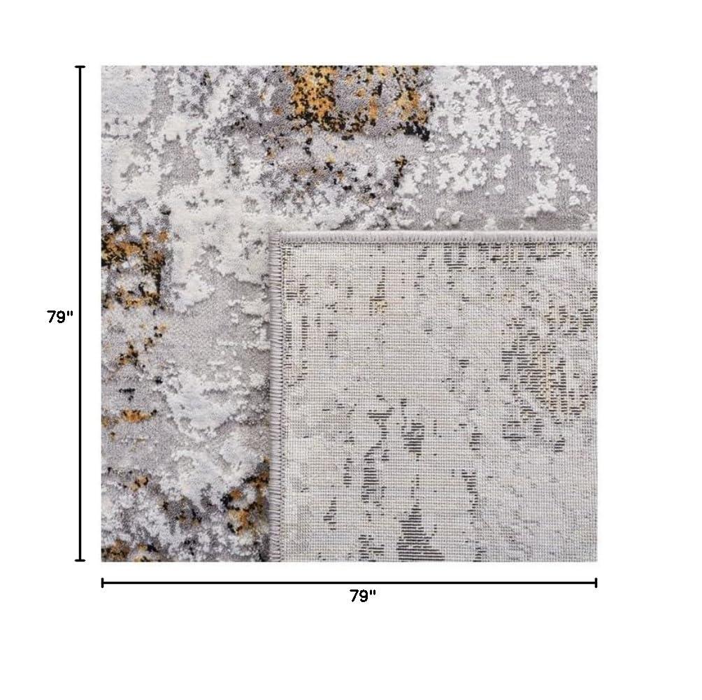 Amelia ALA232 Power Loomed Area Rug - Grey/Gold - 6'7"x6'7" - Safavieh.