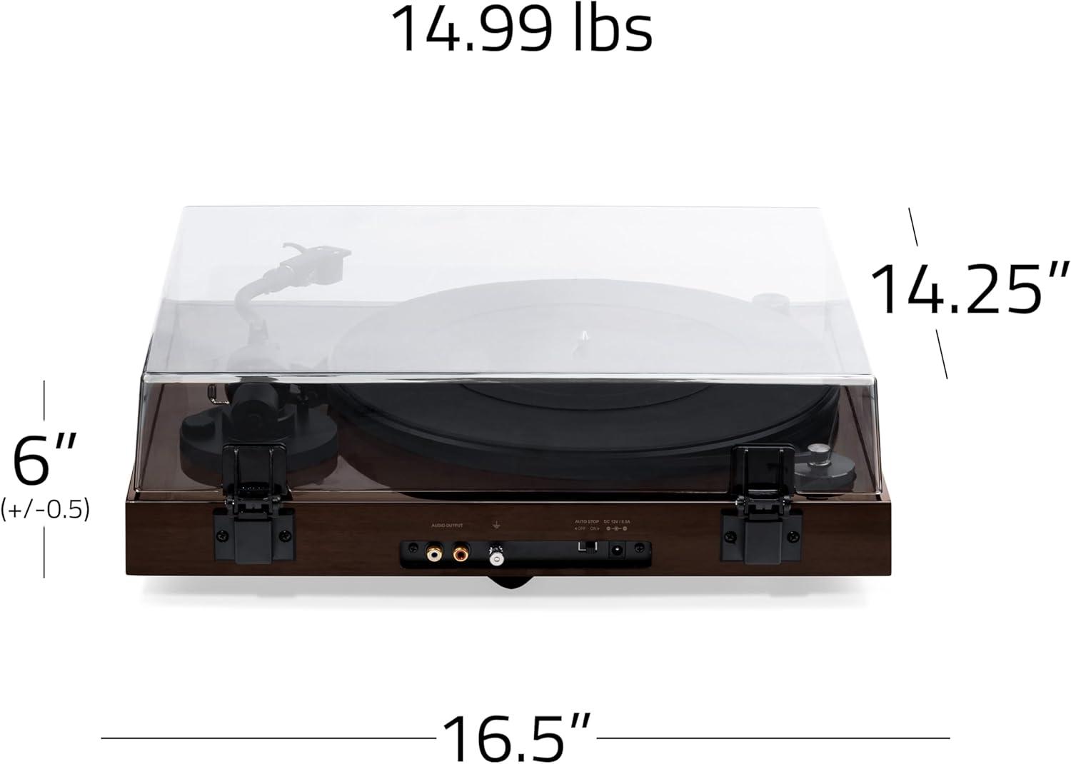 Fluance RT84 Reference High Fidelity Vinyl Turntable Record Player with Ortofon 2M Blue Cartridge & Speed Control Motor - Walnut