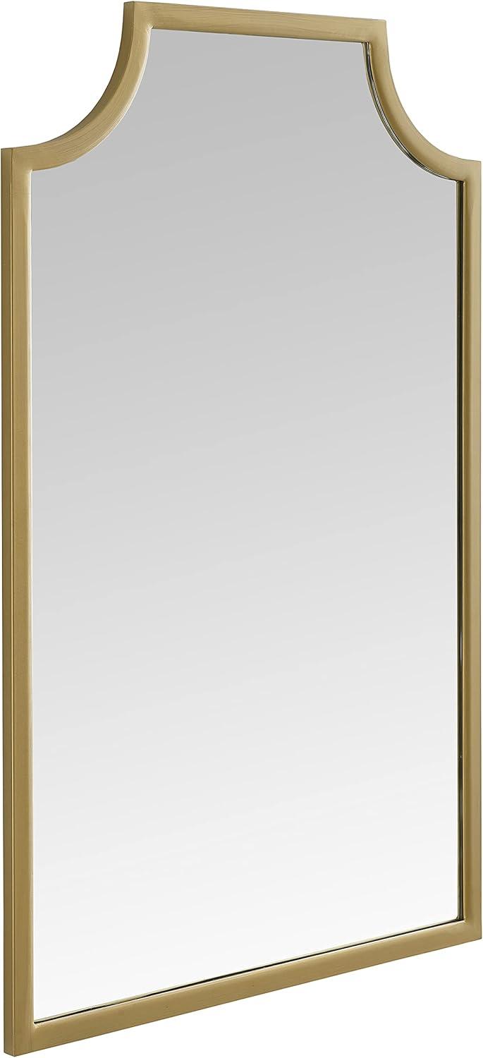 Aimee Wall Mirror Gold - Crosley: Steel Frame, Pagoda Design, No Assembly, 38x24"