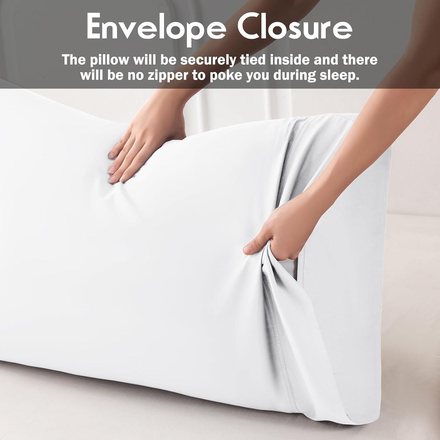 Bedsure Bedsure Pillow Cases Queen Size Set Of 2 - Polyester & Rayon Derived From Bamboo Cooling Pillowcase, Breathable, Soft And Wrinkle-Free Pillow Covers With Envelope Closure, Gifts, 20X30 Inches