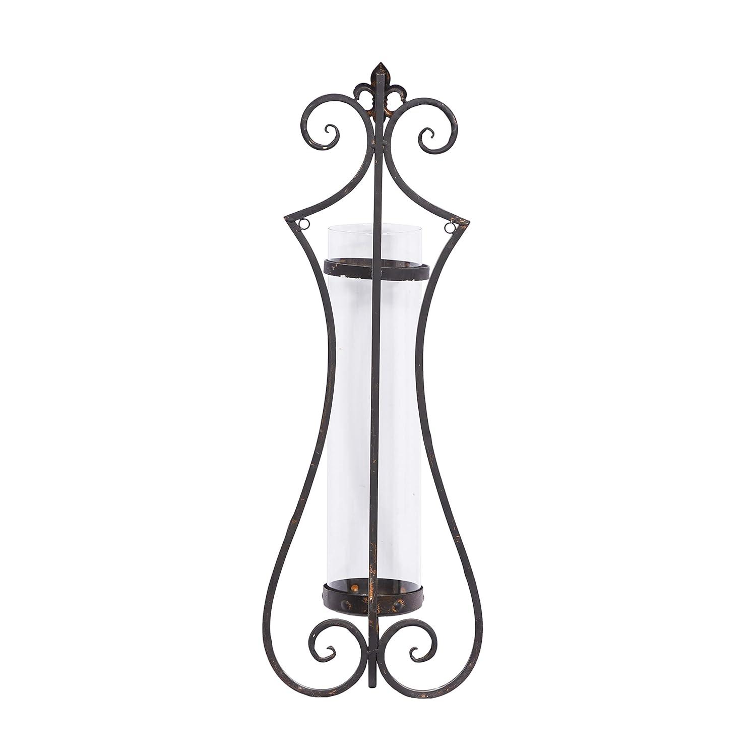 DecMode Black Metal Wall Sconce