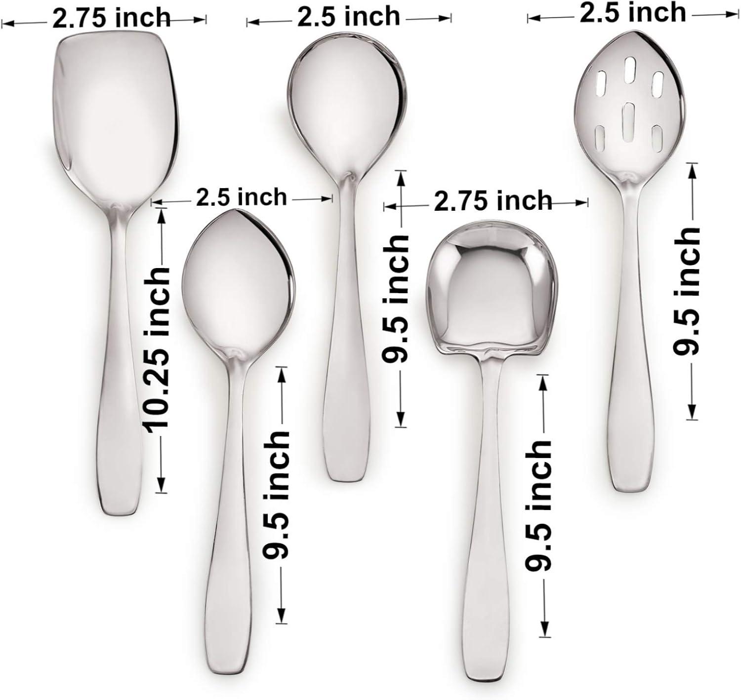 Premium Stainless Steel 5-Piece Cooking and Serving Spoon Set