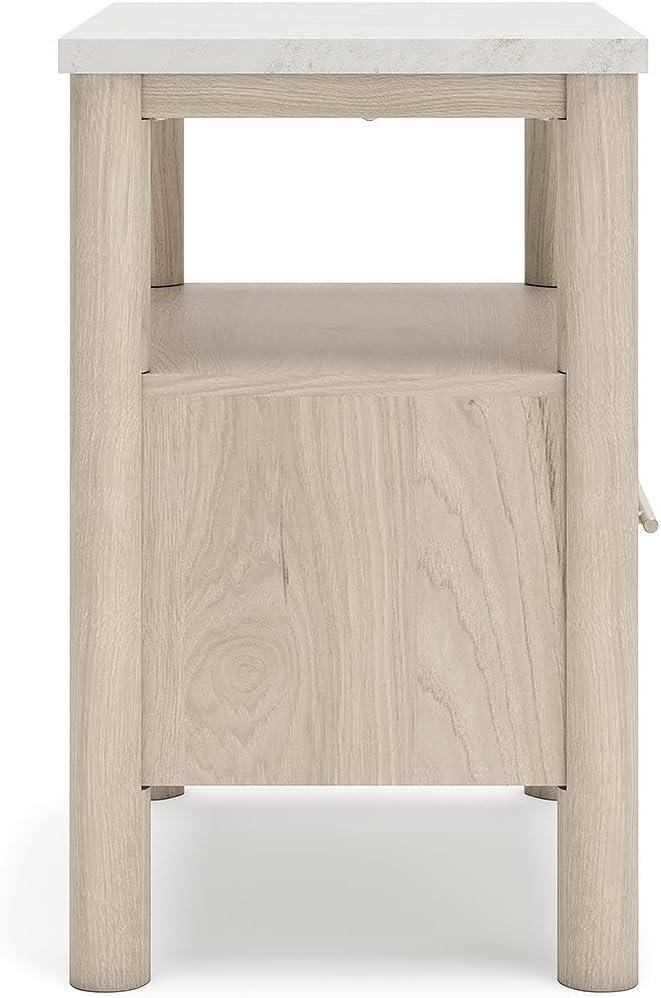 Signature Design by Ashley Cadmori Nightstand with Light and Wireless Charging, Two-Tone Brown