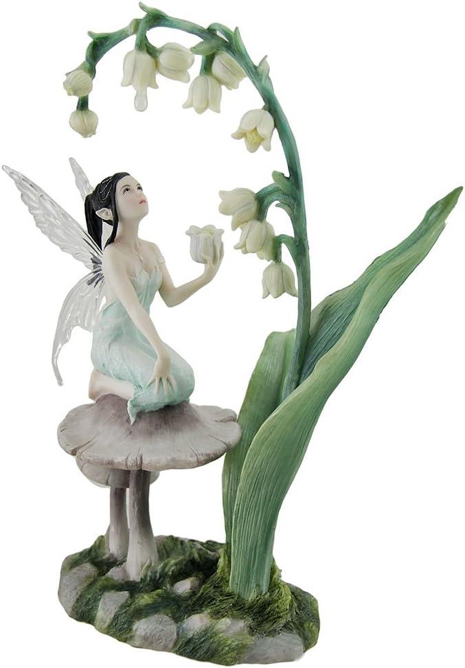 Hand-Painted Spring Fairy with Lily of the Valley Resin Statue