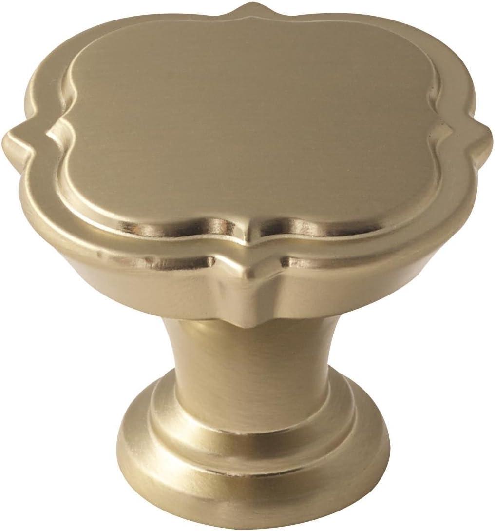 Golden Champagne Square Cabinet Knob with Mounting Hardware