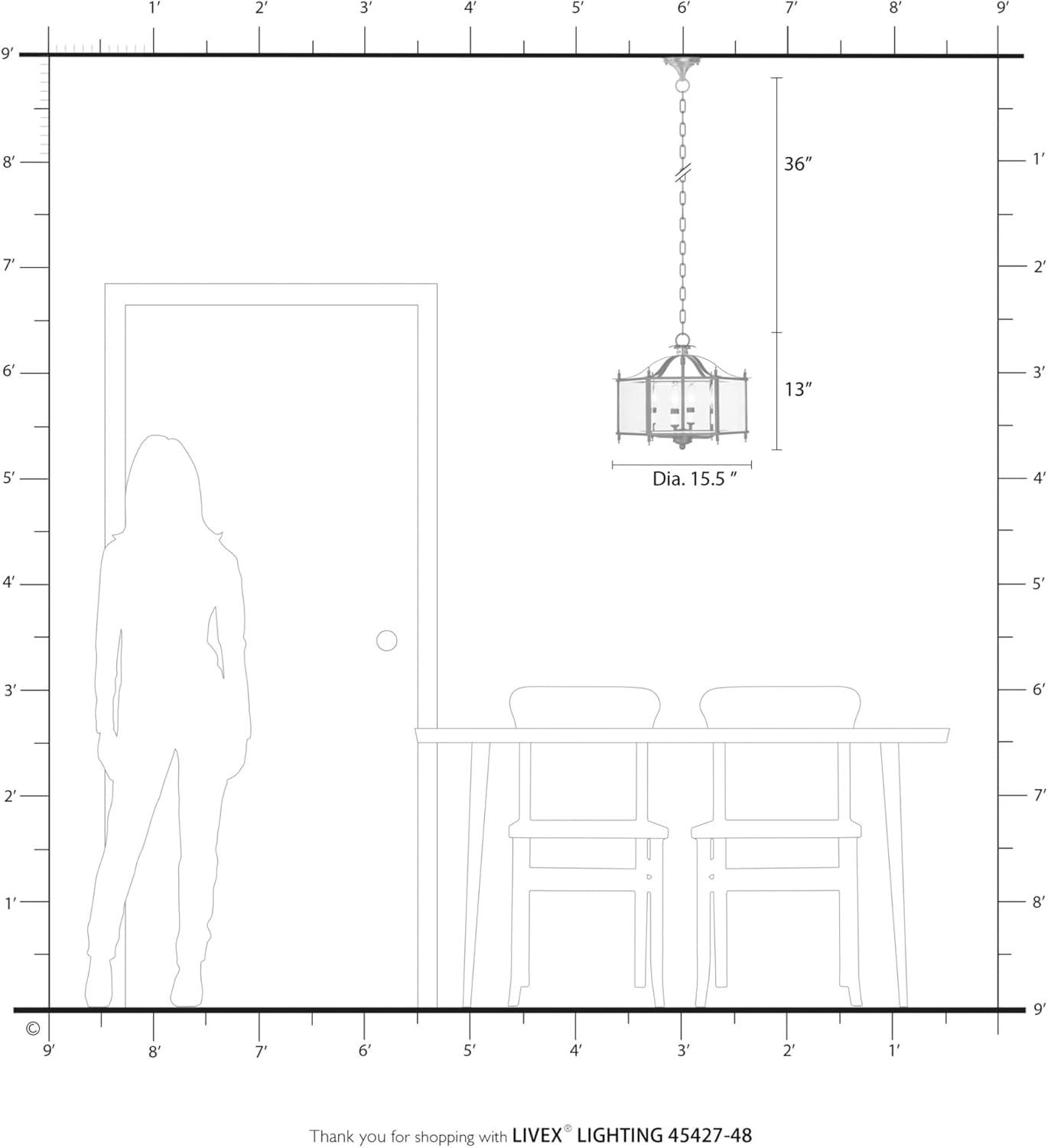 Livex Lighting Livingston 4 - Light Pendant in  Polished Brass