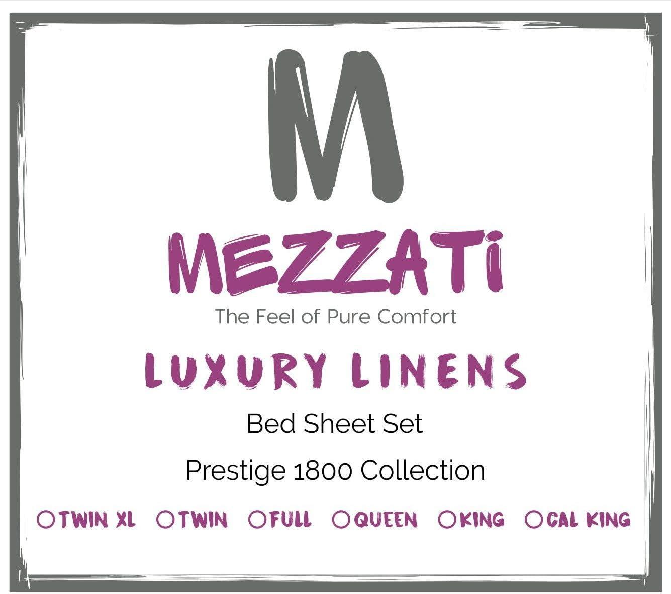 Mezzati Luxury 1800 Prestige Soft and Comfortable Collection Bed Sheets Set Twin Striped Gray