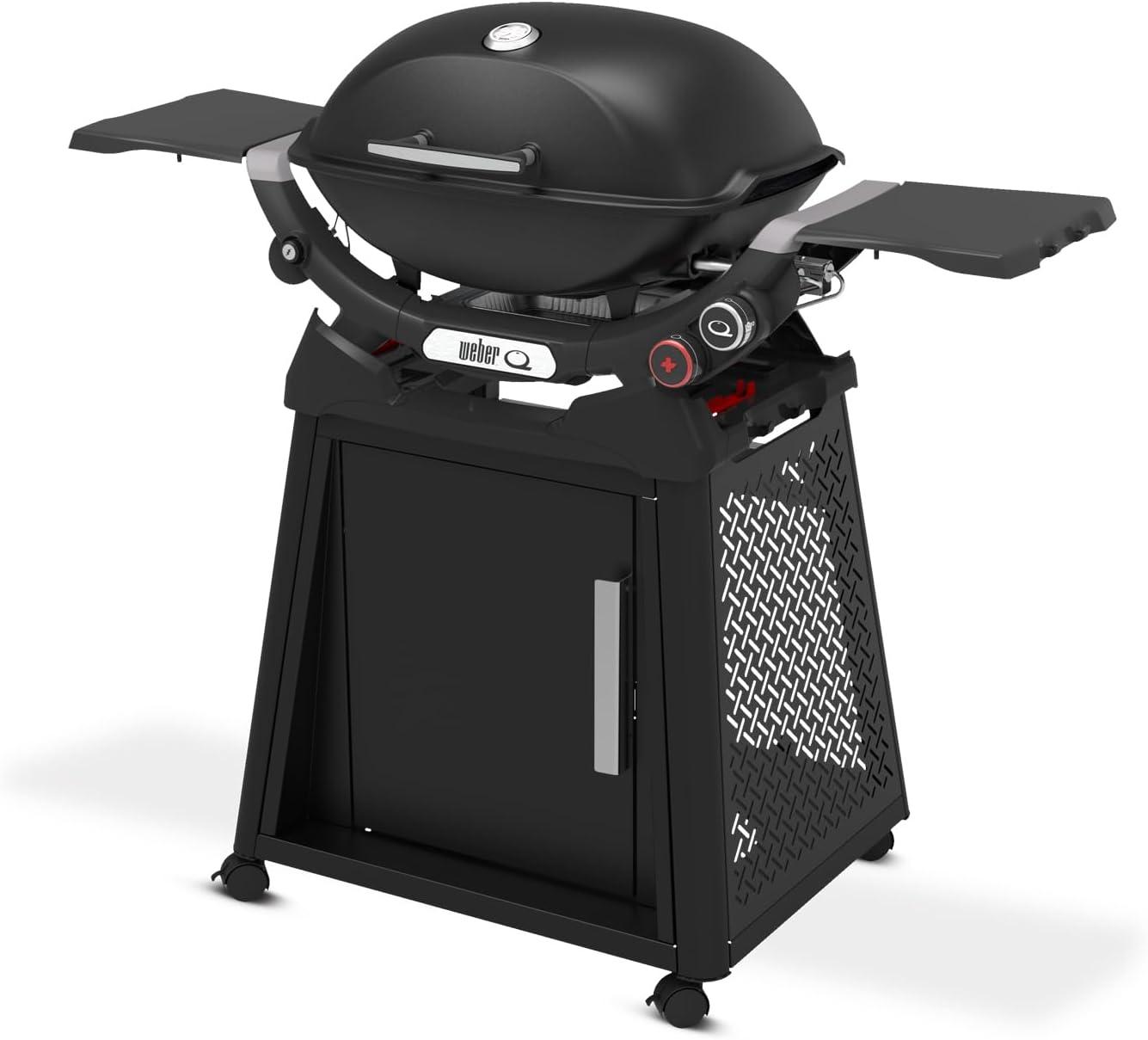 Weber Q2800N+ Gas Grill (Liquid Propane) With Stand Bundle, Black