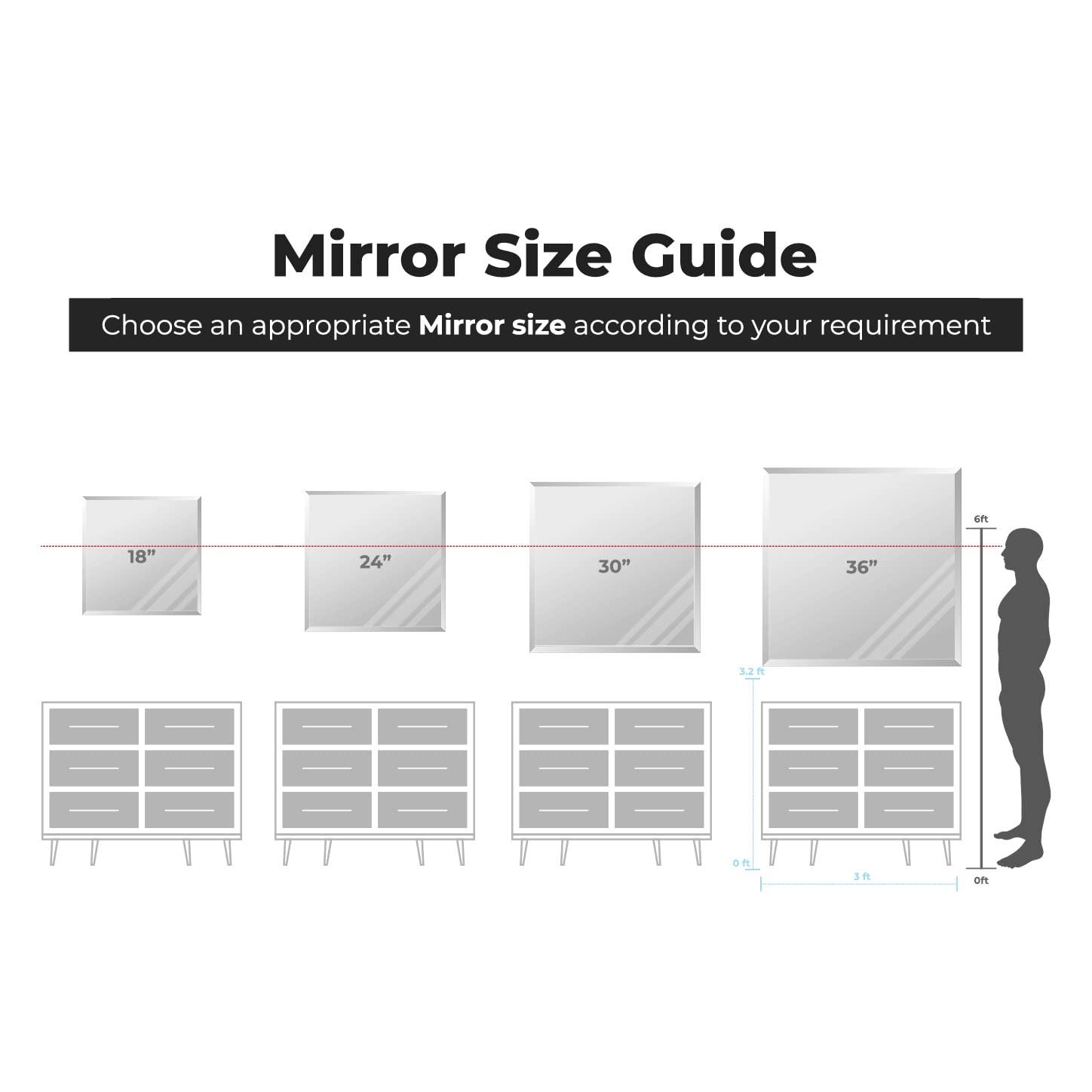 Fab Glass and Mirror Frameless Square Beveled Wall Mirror