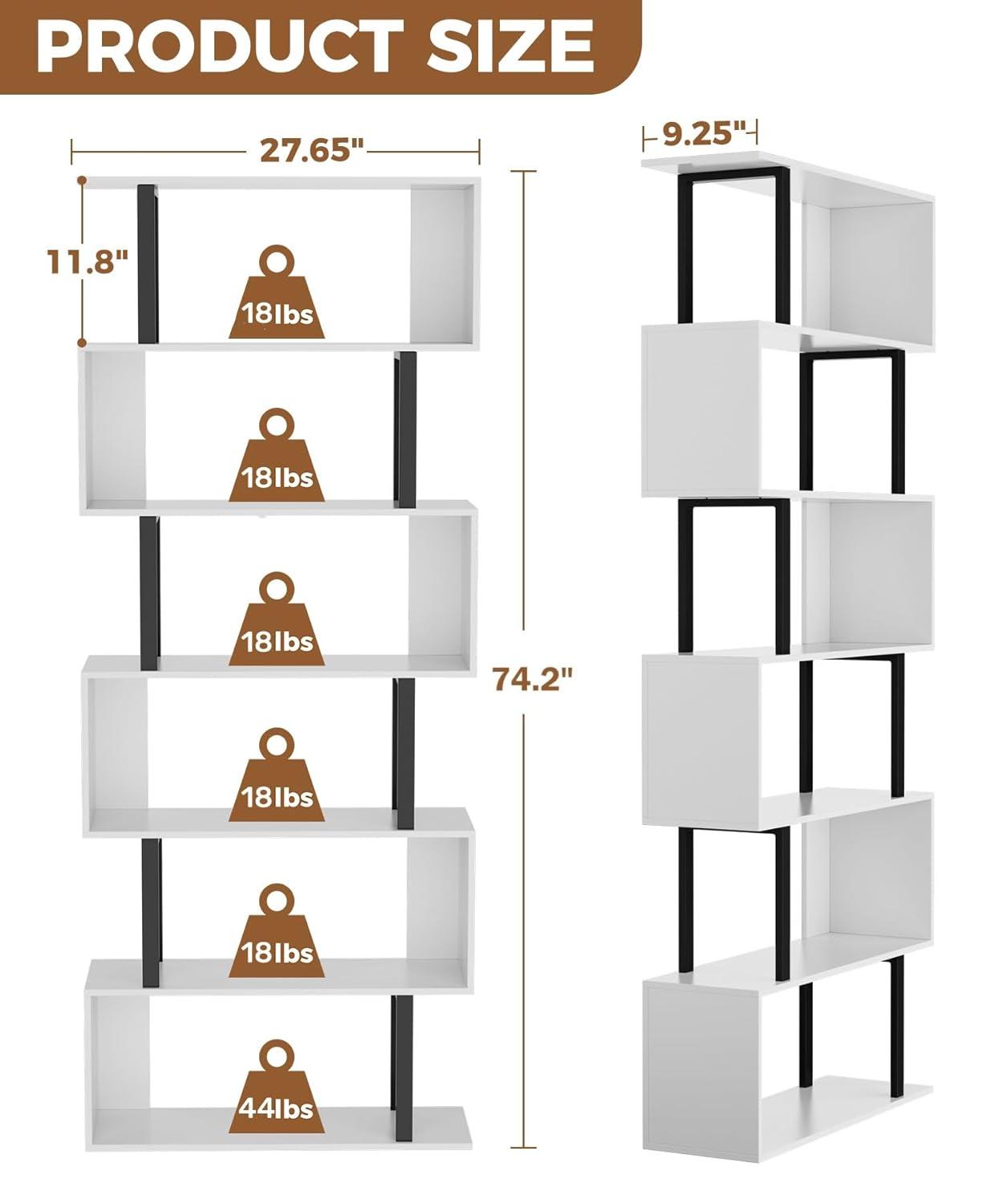 Hokku Designs 6 Tier Geometric Bookcase