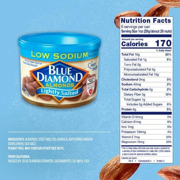Blue Diamond Shelf Stable Almonds Lightly Salted Pieces, 6 oz Can