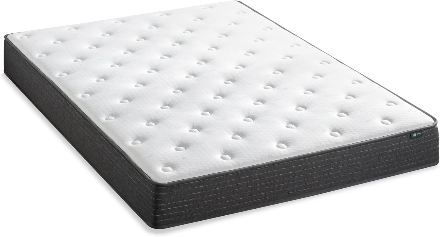 Twin 8'' White and Gray Eurotop Innerspring Mattress