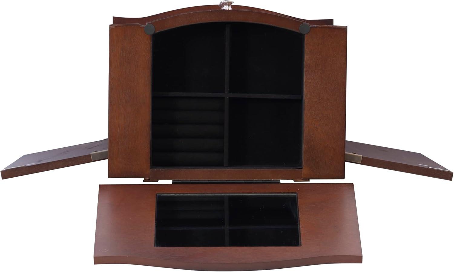 DEBLIT Contemporary Jewelry Armoire with 6 Drawers, Engineered Wood Finish, Merlot