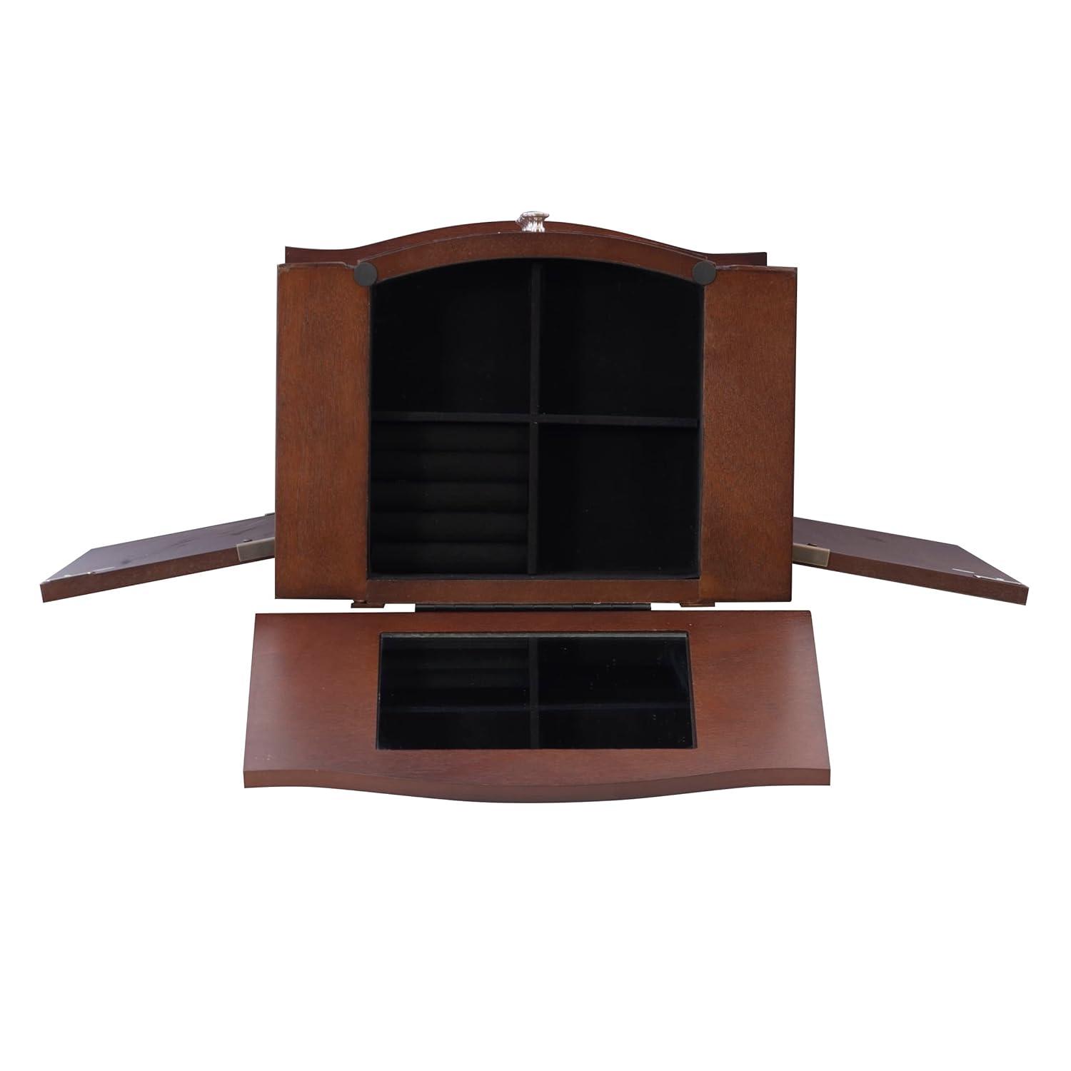 DEBLIT Contemporary Jewelry Armoire with 6 Drawers, Engineered Wood Finish, Merlot