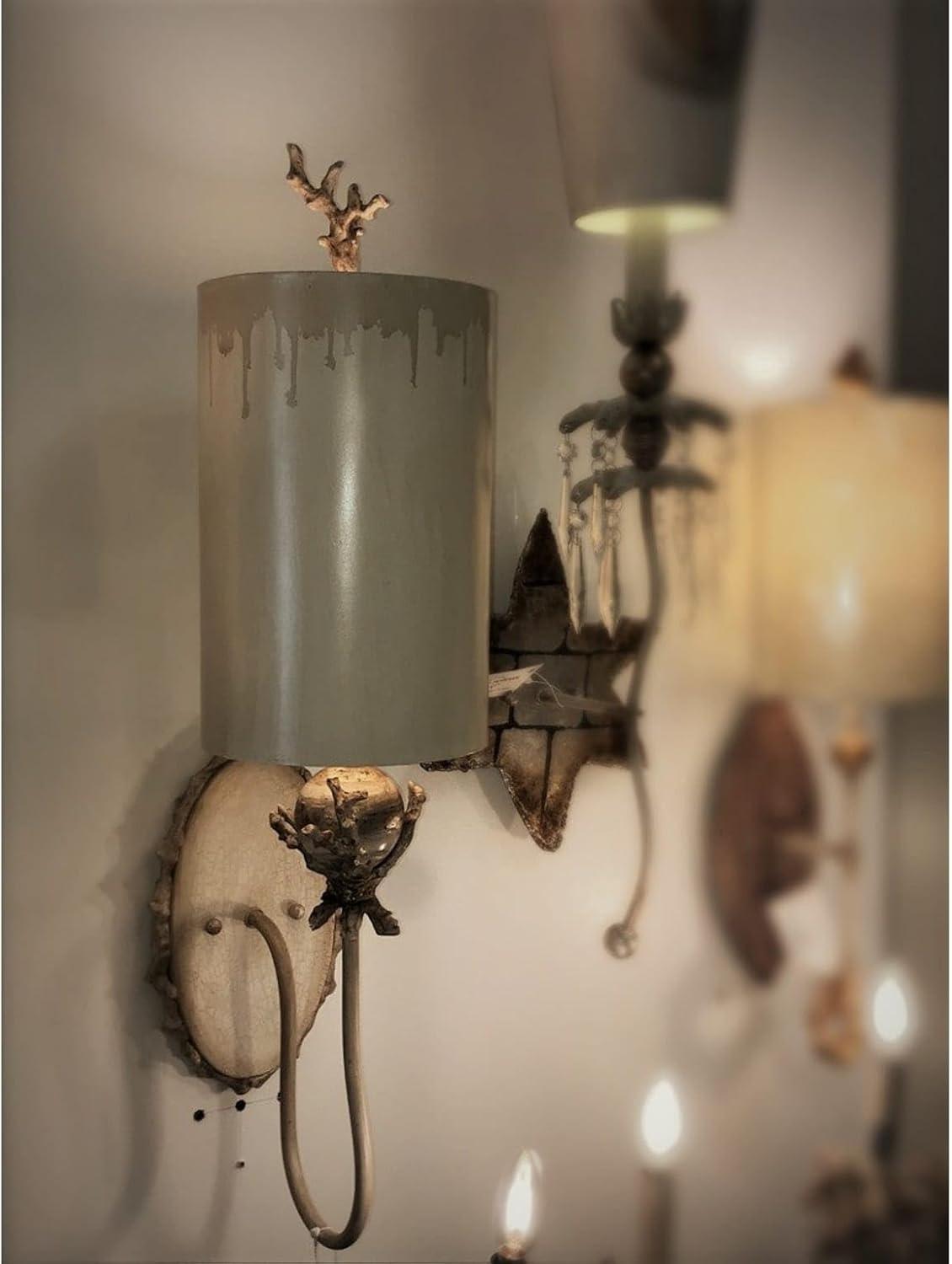 Lucas McKearn Trellis 1-light Metal Sconce with Gold/Silver Accents in Putty