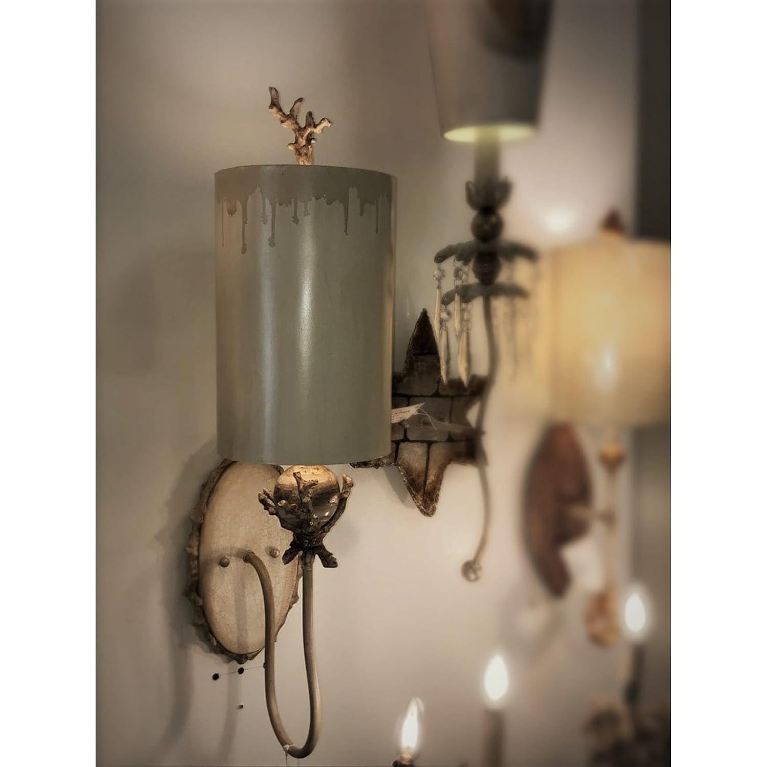 Lucas McKearn Trellis 1-light Metal Sconce with Gold/Silver Accents in Putty