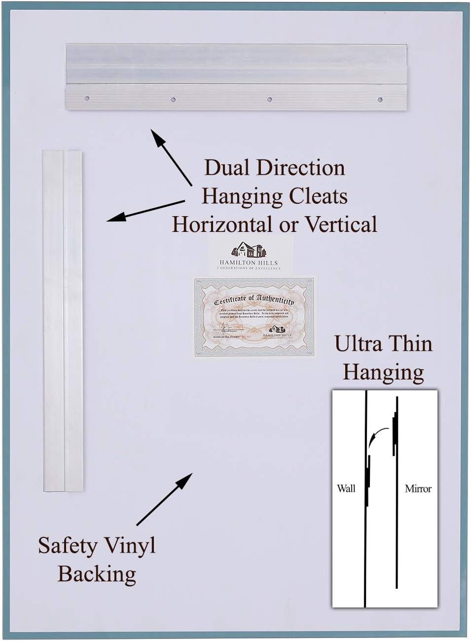 Hamilton Hills New Frameless Lightweight Beveled Mirror 30" x 40 Wall Mirror for Bathroom Vanity with Bevel