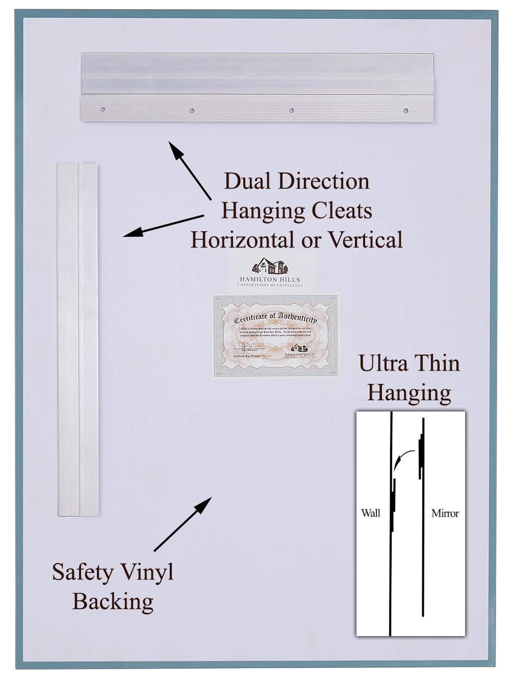 Hamilton Hills New Frameless Lightweight Beveled Mirror 30" x 40 Wall Mirror for Bathroom Vanity with Bevel