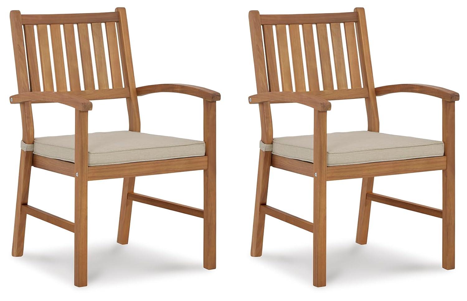 Gennine Outdoor Dining Armchair with Cushion (Set of 2)