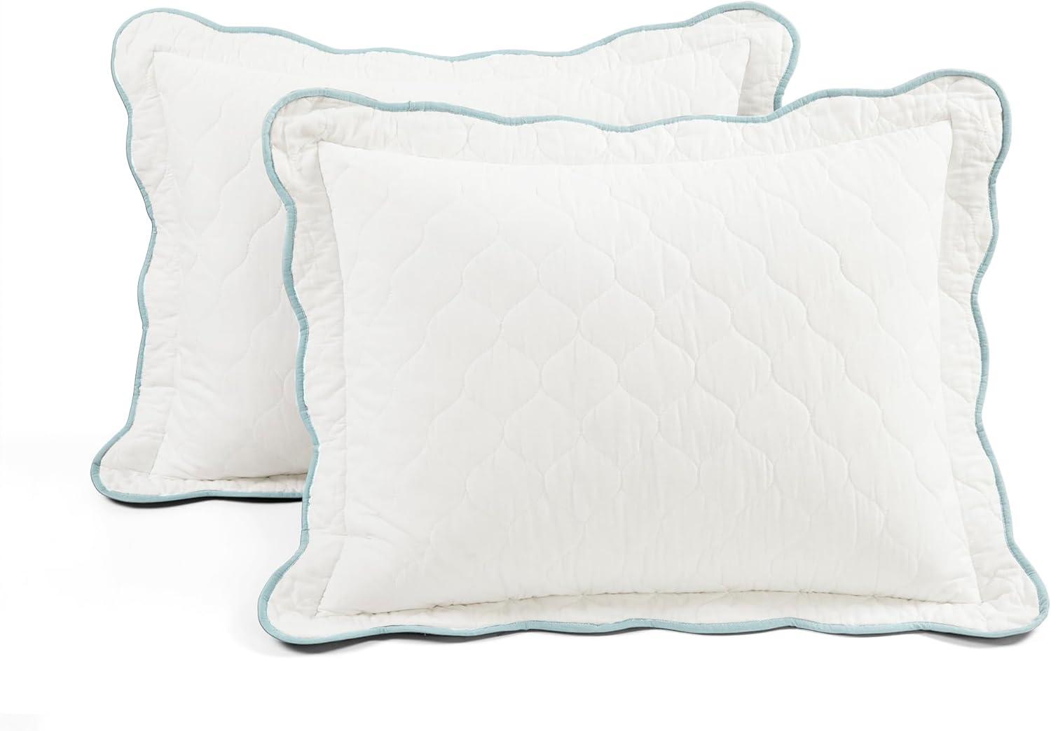 3pc Coastal Chic Scallop Edge Reversible Quilt - Lush Décor