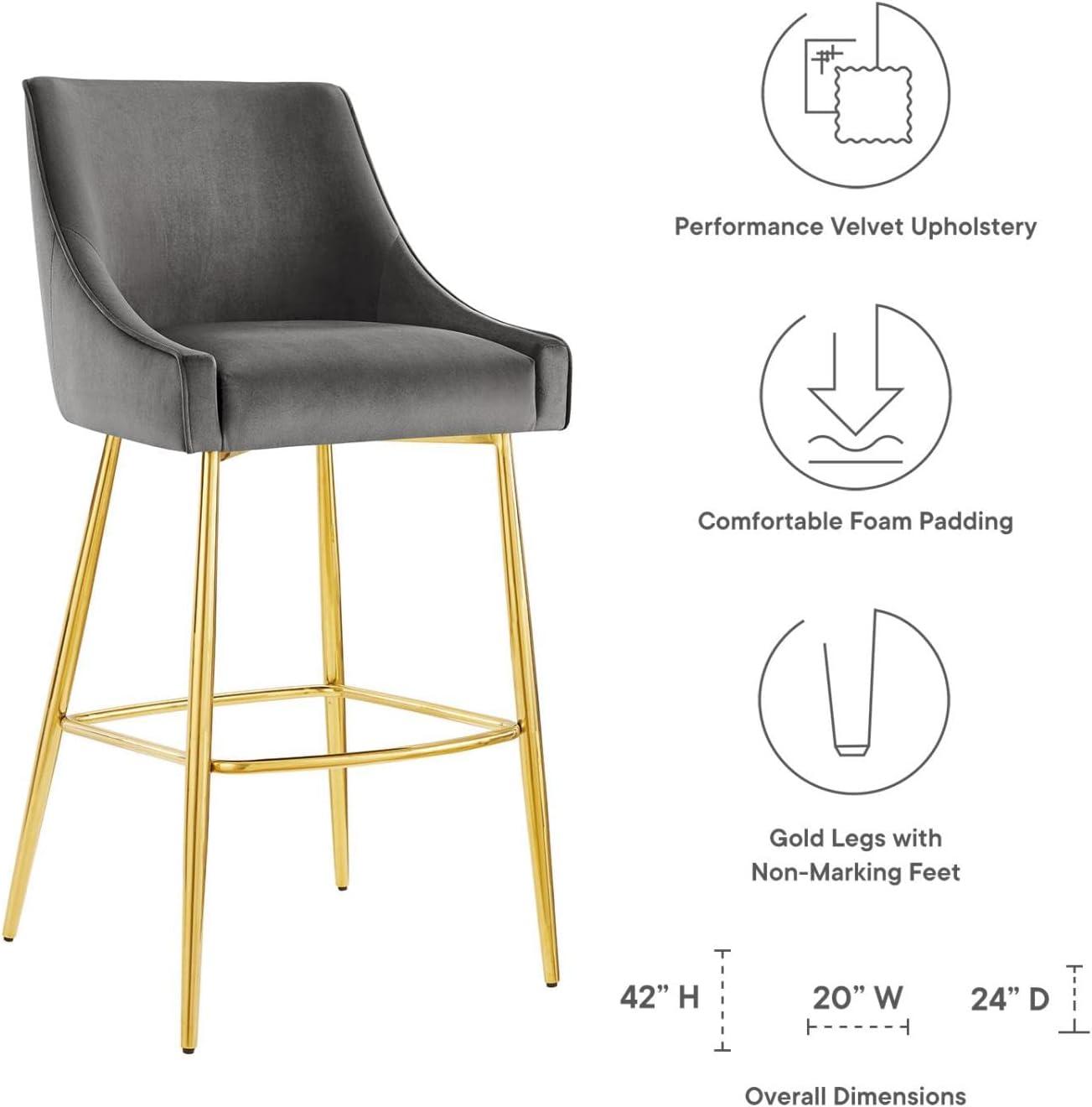 Modway Discern Performance Velvet Bar Stool