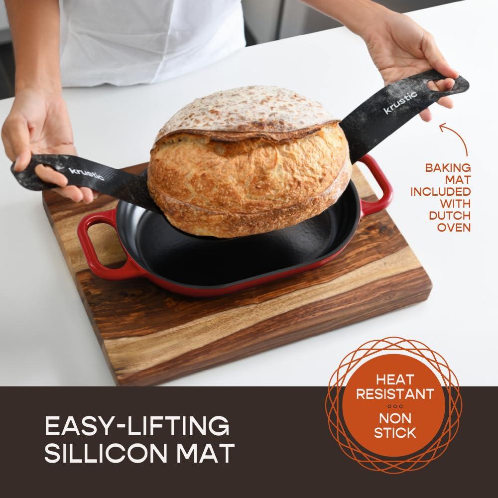 Cherry Blaze Enameled Cast Iron 5.5 Quart Dutch Oven with Lid