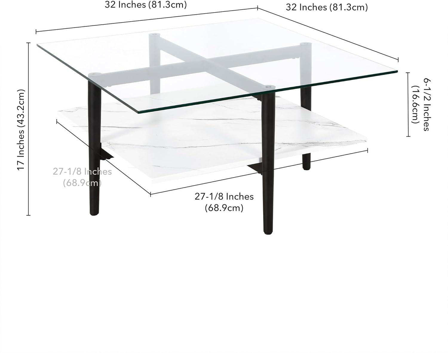 Henn&Hart 32" Black/White Coffee Table