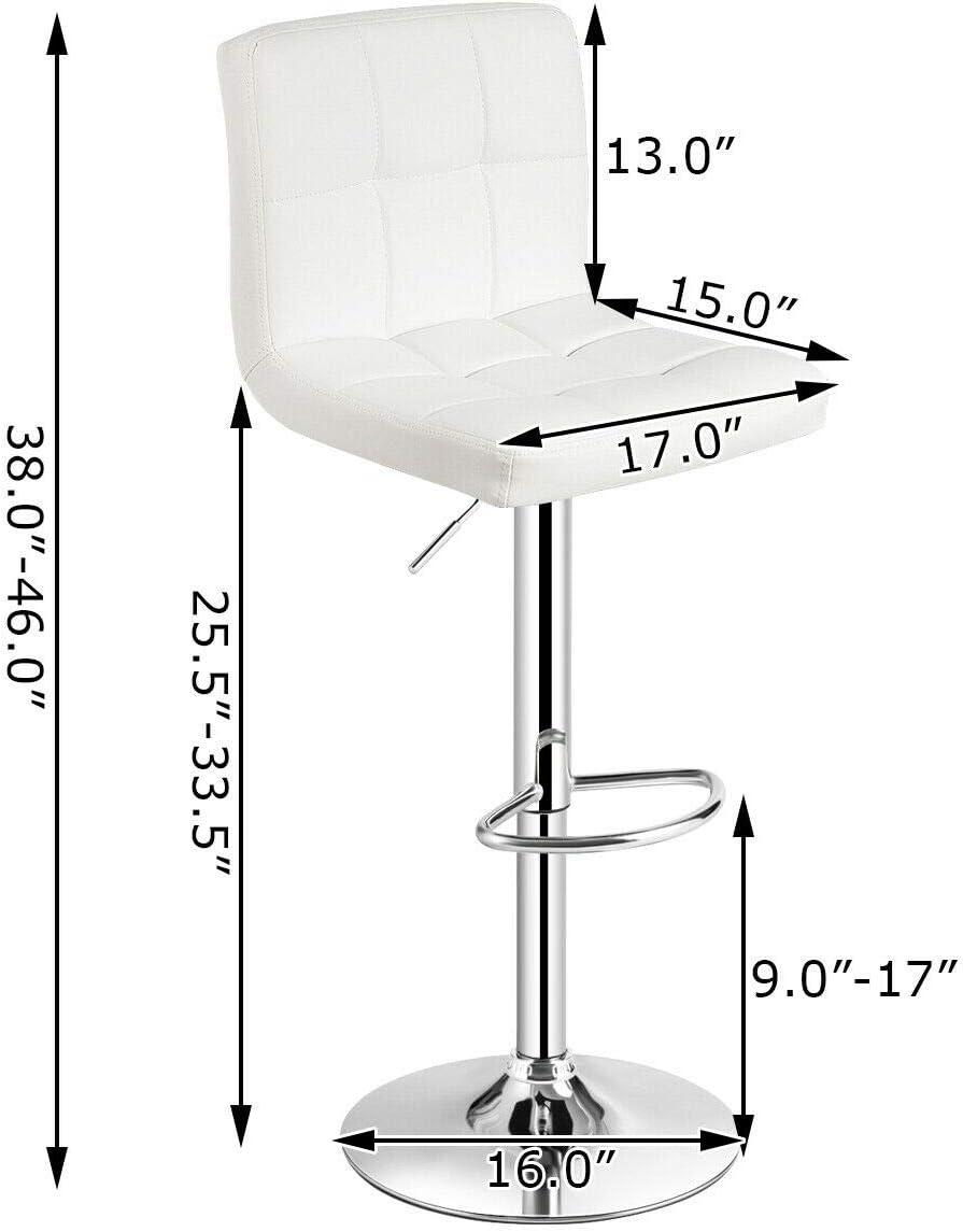 Bar Stools 1 Set Of 2, Counter Height Bar Stools, Square Cushion Bar Stools With Back, Footstool, Cafe, 2 Pieces